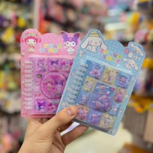 دفترچه اکواریومی داخل طرحدار و استیکر کرومی و دوستان